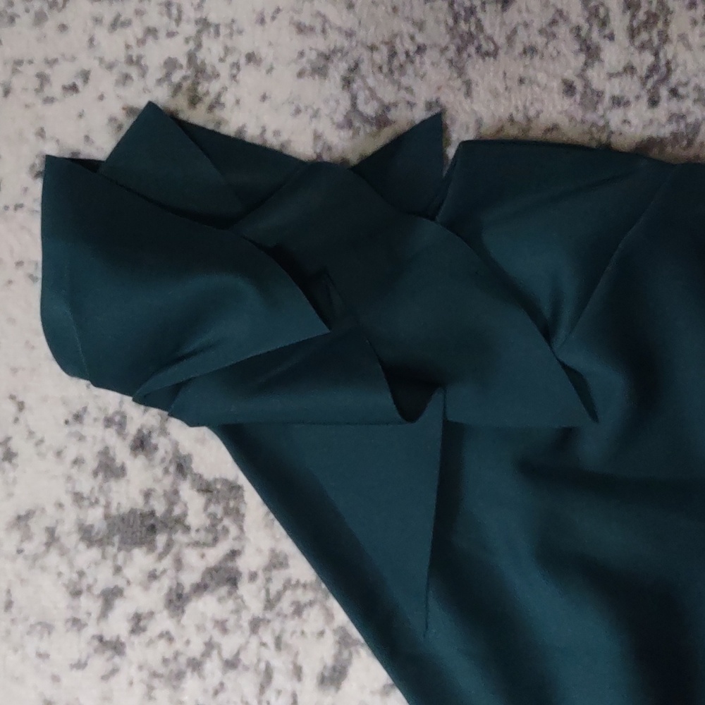 Jessica Howard One Shoulder Size 10 Deep Green Formal Cocktail Dress - Picture 3 of 8